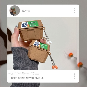 Egg Box силиконов защитен калъф за Apple AirPods Pro 2/3/4 - ембосирана текстура, универсална съвместимост, възможност за персонализация | Chaoxinmao