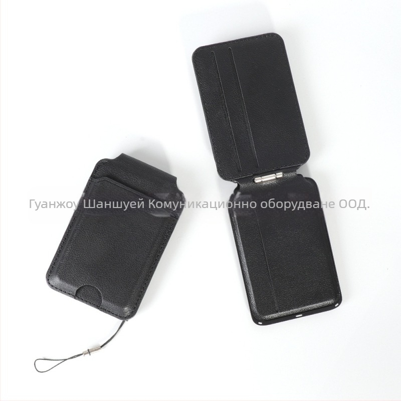 MagSafe–съвместим държател за карти от PU кожа с магнитен джоб, шевна конструкция — унисекс калъф за телефон