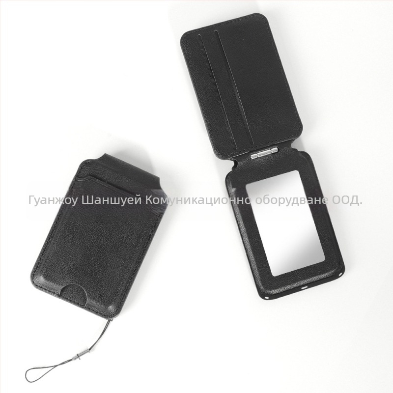 MagSafe–съвместим държател за карти от PU кожа с магнитен джоб, шевна конструкция — унисекс калъф за телефон