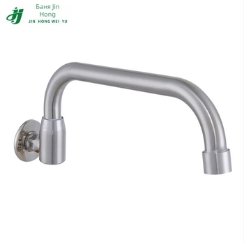 Кухненски вграден стенен смесител, неръждаема стомана, едно студено подаване, полуавтоматичен люлеещ се