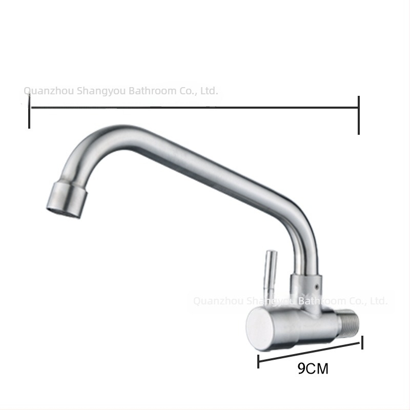 Кухненски смесител от неръждаема стомана, стенно монтиран, едноръчен кран за студена вода, с керамичен картридж, модел 1308