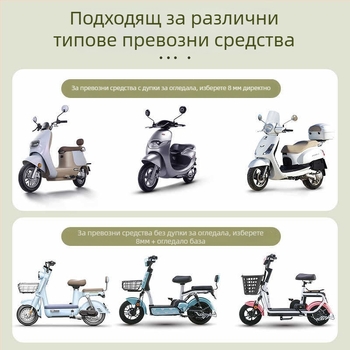 Задно огледало за електрически велосипед, модел Qxqy-300, квадратно, монтаж: ортодонтски, материал: твърда сплав и инженерни пластмаси, удароустойчивост: висока