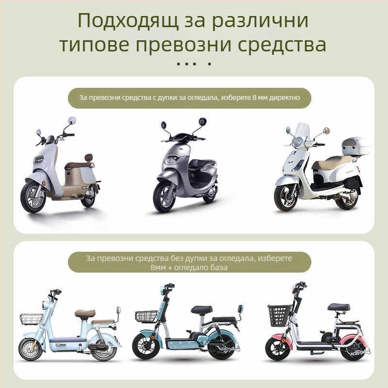 Задно огледало за електрически велосипед, модел Qxqy-300, квадратно, монтаж: ортодонтски, материал: твърда сплав и инженерни пластмаси, удароустойчивост: висока