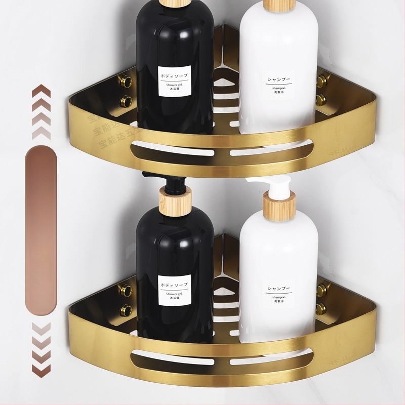 Триъгълен ъглов рафт за баня от неръждаема стомана, 1 ниво, дупки за винтове, полирана повърхност, носимост 1 кг