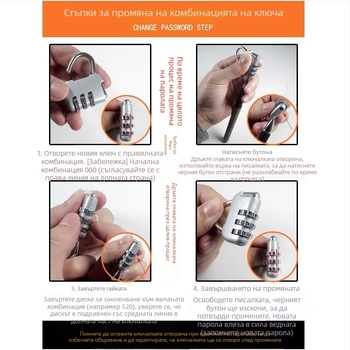 Изцяло метална комбинационна заключалка за употреба на открито — водоустойчива и ръждоустойчива за врати и багаж