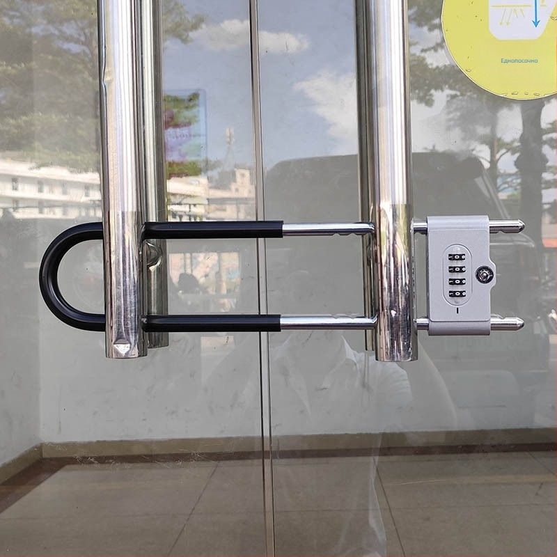 Qingshang паролно заключване за стъклени и плъзгащи врати, U-образно заключване против кражба с удължено заключващо лостче за магазини и офиси