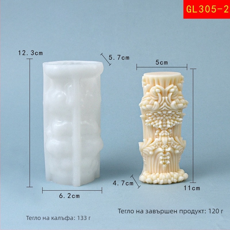 Силиконова форма за цилиндрични свещи – DIY ароматни свещи, готова за частно етикетиране, форма за печене