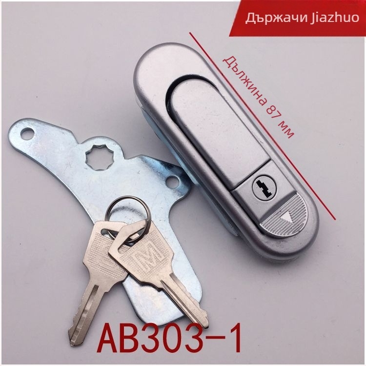 Заключалка с изпъкваща дръжка AB302 за разпределителна кутия/шкаф – плоска заключалка AB303-1/-2, цинкова сплав, Тип C