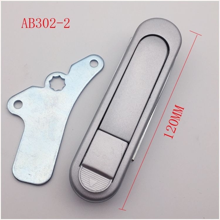 Заключалка с изпъкваща дръжка AB302 за разпределителна кутия/шкаф – плоска заключалка AB303-1/-2, цинкова сплав, Тип C