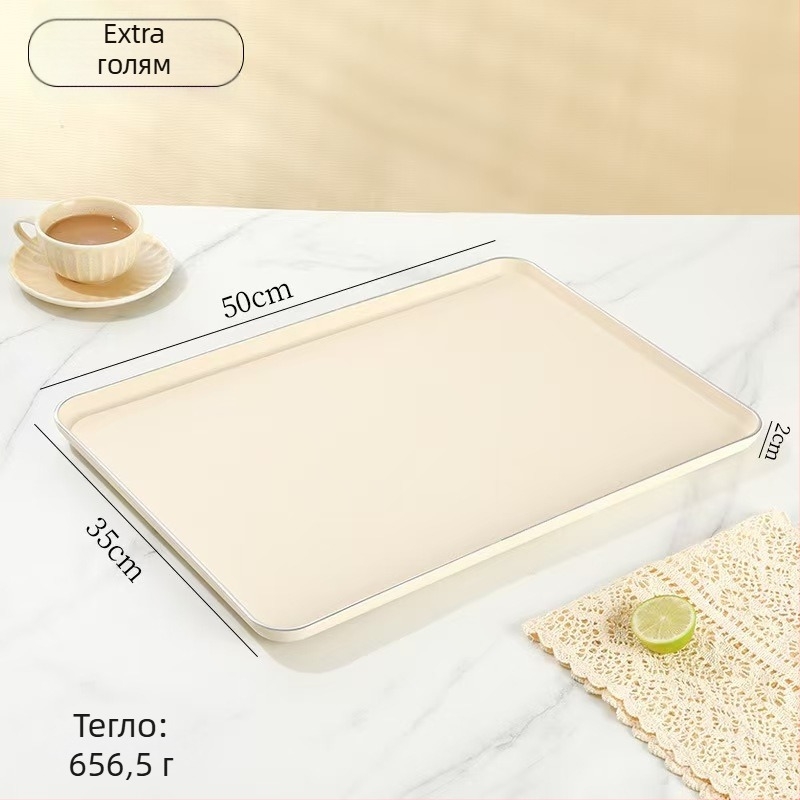 Скандинавски стил правоъгълна пластмасова сервировъчна тава за плодове и чаши за чай