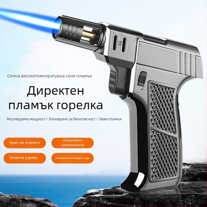 Преносим бутанов заваръчен факел с ABS пластмаса и цинкова сплав, ветроустойчив, с печатно лого