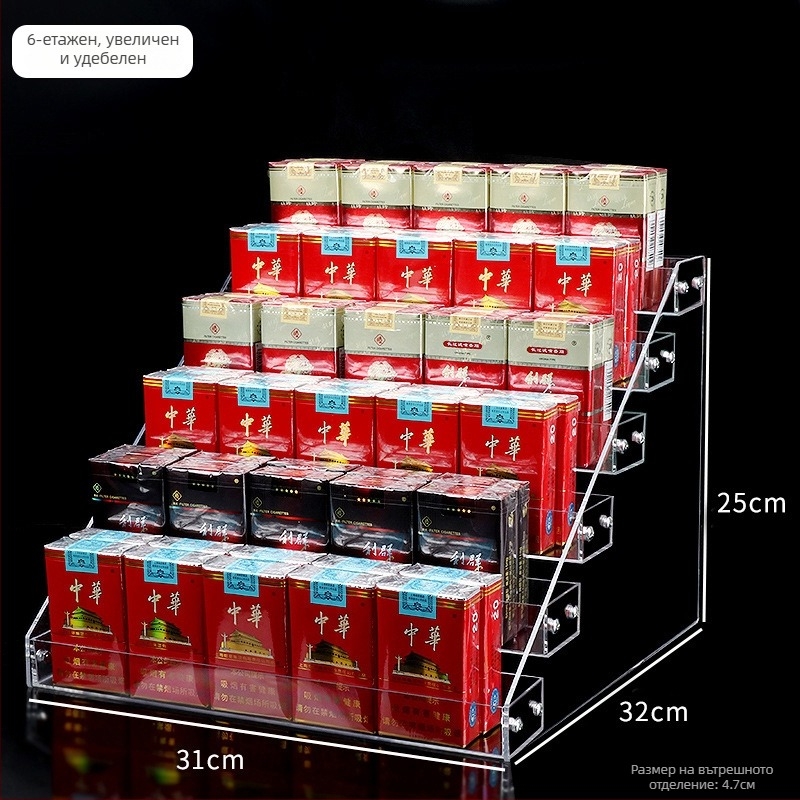 PS пластмасова многоетажна витрина за козметика и лак за нокти, стъпаловиден дизайн, 3-5 нива, инжекционно формована