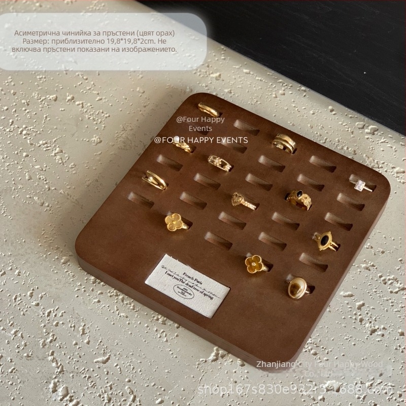 Дървена платка за показване на бижута, едно парче, нестандартна форма, дървена сплайс конструкция, артистичен стил