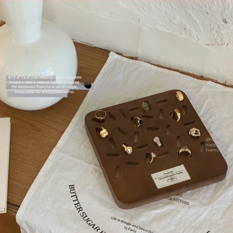 Дървена платка за показване на бижута, едно парче, нестандартна форма, дървена сплайс конструкция, артистичен стил