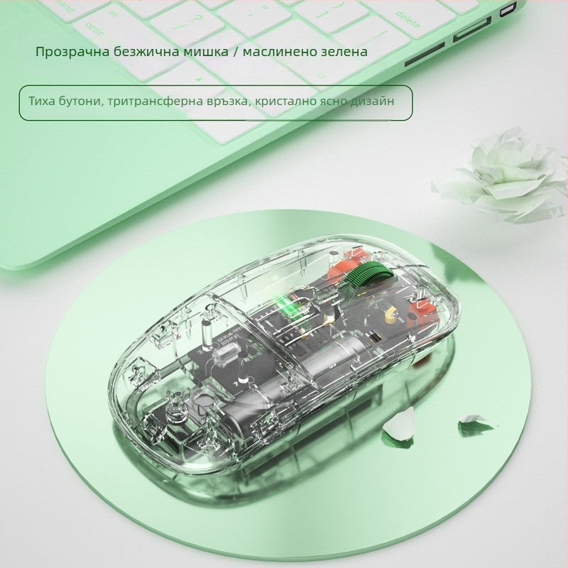 Bluetooth безжична мишка с 6 бутона, 2500 DPI, двурежимно свързване (2.4G/Bluetooth), до 10 м обхват, за лаптопи