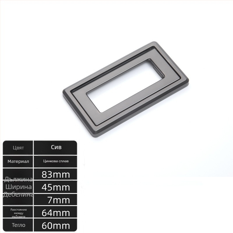 Цинкова сплав плоска дръжка за гардероб и чекмеджета, модерен минималистичен дизайн, скрита дръжка, електроплатирана повърхност, питч 32/64/96