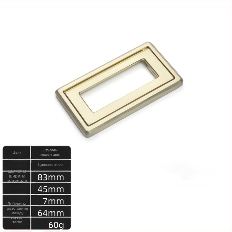 Цинкова сплав плоска дръжка за гардероб и чекмеджета, модерен минималистичен дизайн, скрита дръжка, електроплатирана повърхност, питч 32/64/96