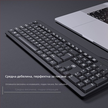 Жична клавиатура за настолни компютри и лаптопи с PS/2 и USB интерфейси, за офис и гейминг