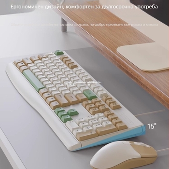 Комплект клавиатура и мишка (510a) – USB клавиатура, USB мишка, съвместим с настолен компютър и лаптоп.