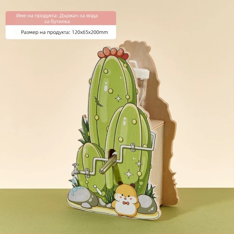 Дървена къща за хамстери с стълба за гнездо, платформа за наблюдение, мост и укритие