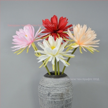 Изкуствено цвете Epiphyllum, с едно клонче, за фотозаснемане, сватби и домашна декорация; Материал: коприна; Изработка: стилизиране, релеф; Модел 18904525367