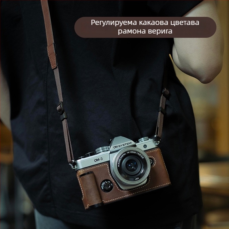 Чанта за фотоапарат от естествена кожа, стил дамска чанта, унисекс, Пролет 2025