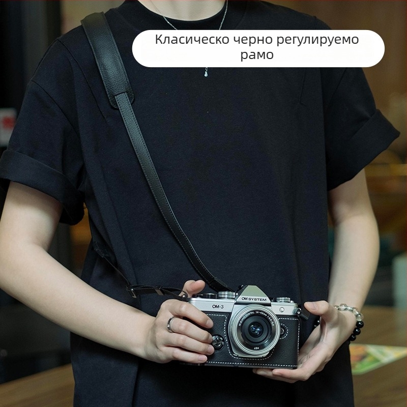 Чанта за фотоапарат от естествена кожа, стил дамска чанта, унисекс, Пролет 2025