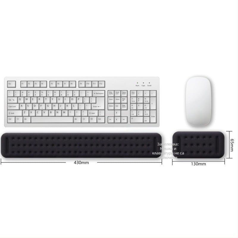 Голяма подложка за китката на мишката с паметна пяна, LYCRA и PU дъно, пластмасово формована, OEM персонализация