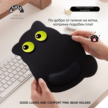 Подложка за бюро с PU силиконова опора за китката, Карикатурен стил, едностранна