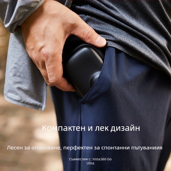 Shadowstone калъф за Insta360 Go Ultra — водоустойчив EVA и велур калъф, съвместим с Go Ultra, преносим органайзер за камера