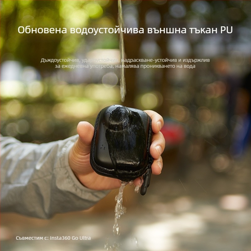 Shadowstone калъф за Insta360 Go Ultra — водоустойчив EVA и велур калъф, съвместим с Go Ultra, преносим органайзер за камера