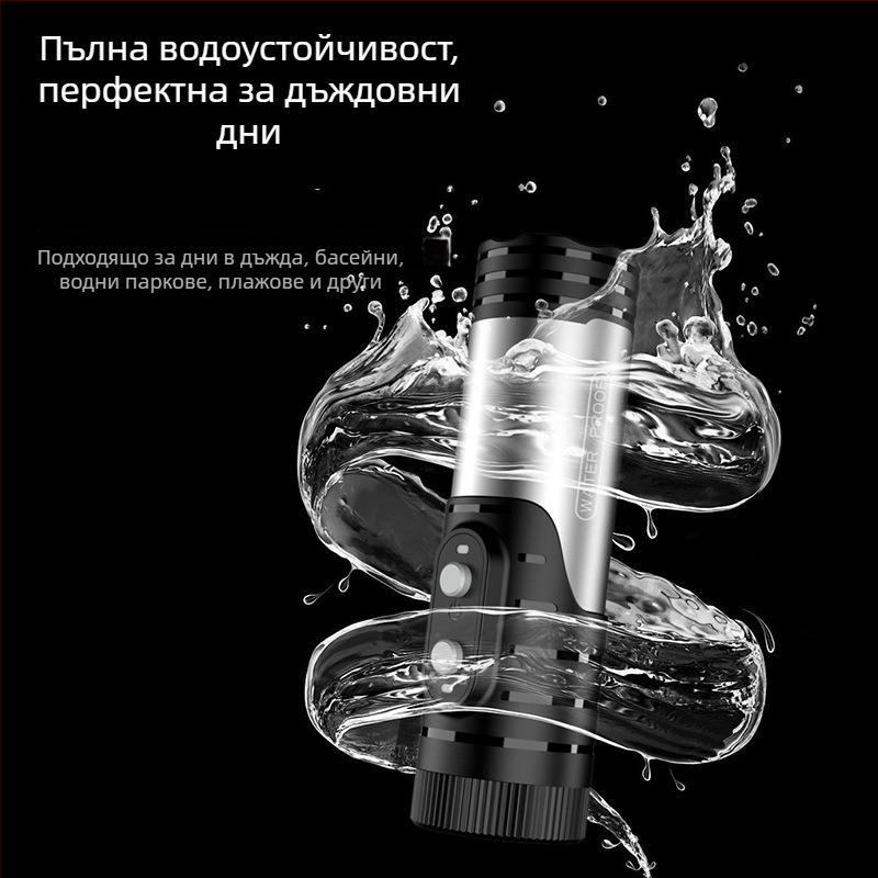 Каска камера с фенер-стилен корпус: 4K видеозапис, 8MP сензор, IP66 водоустойчив, 1600mAh батерия, WiFi