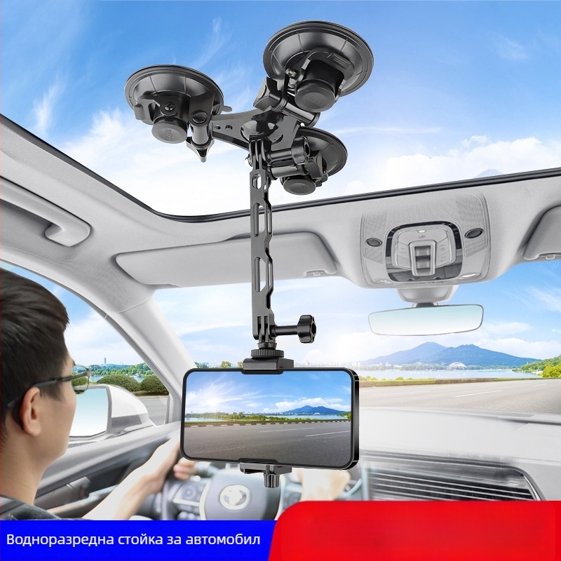 Автомобилен държач за таблет с вакуумен монтаж; съвместим с DJI Zhiyun и други анти-качащи стабилизатори; пластмасов корпус; възможност за персонализиране