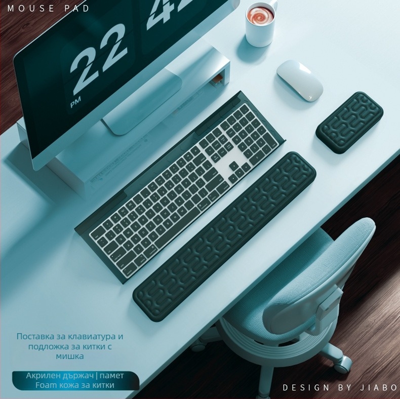 Гейминг подложка за мишка с подлакътник, възглавница за китката и анти‑плъзгане; смолна подложка, модел 005, персонализирана по образец