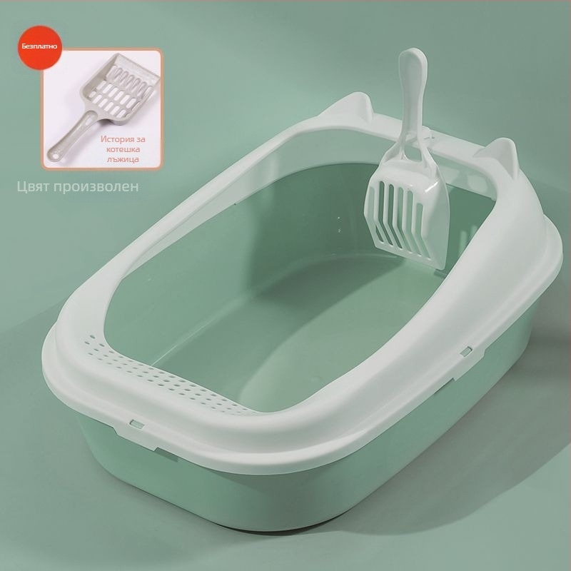 Котешки пясъчник, полузатворен/отворен тип, против пръски, PVC, преносим