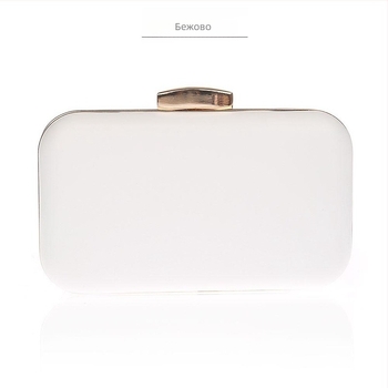 PU кожена вечерна чанта, clutch с джоб за телефон, твърд капак за затваряне, хоризонтално квадратна форма