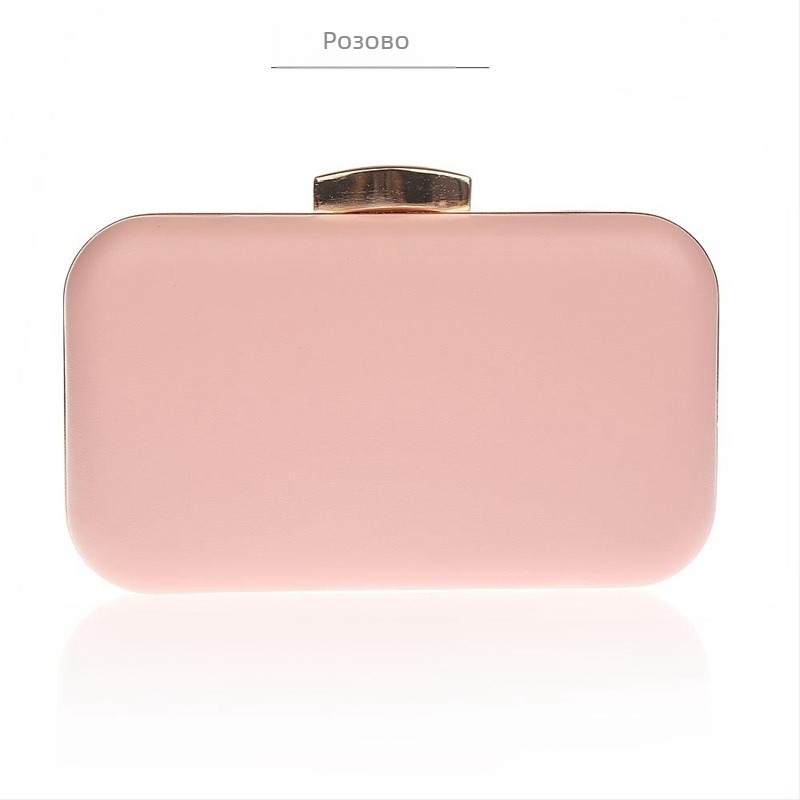 PU кожена вечерна чанта, clutch с джоб за телефон, твърд капак за затваряне, хоризонтално квадратна форма