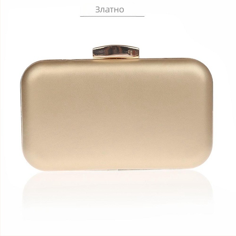 PU кожена вечерна чанта, clutch с джоб за телефон, твърд капак за затваряне, хоризонтално квадратна форма