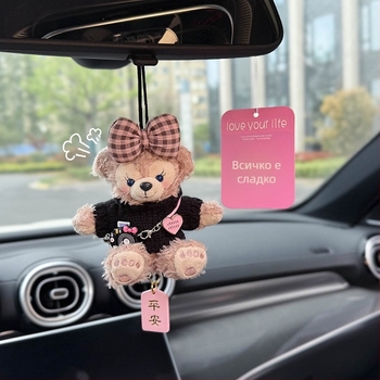 Автомобилна висулка за интериора, плюшена, карикатурен стил, аромат и декоративна украса за огледалото на колата