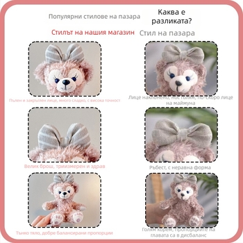 Автомобилна висулка за интериора, плюшена, карикатурен стил, аромат и декоративна украса за огледалото на колата