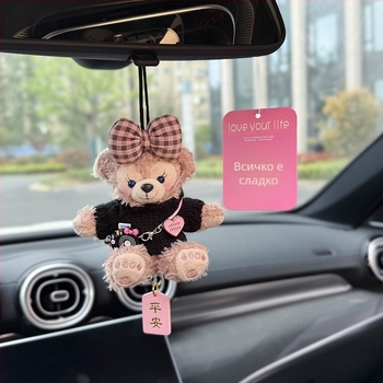 Автомобилна висулка за интериора, плюшена, карикатурен стил, аромат и декоративна украса за огледалото на колата