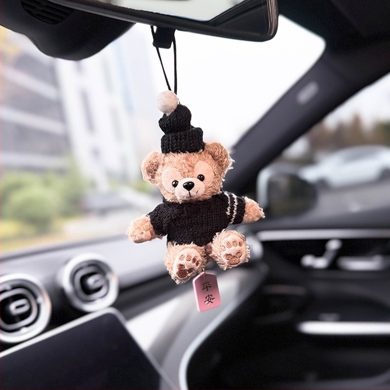 Автомобилна висулка за интериора, плюшена, карикатурен стил, аромат и декоративна украса за огледалото на колата