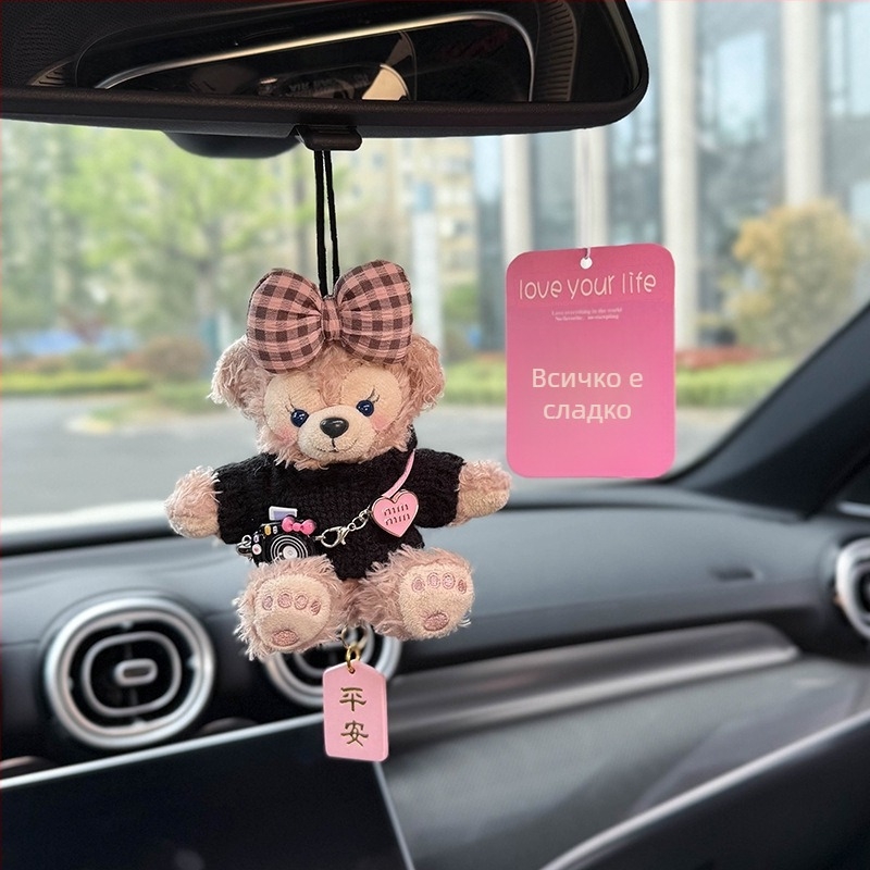 Автомобилна висулка за интериора, плюшена, карикатурен стил, аромат и декоративна украса за огледалото на колата