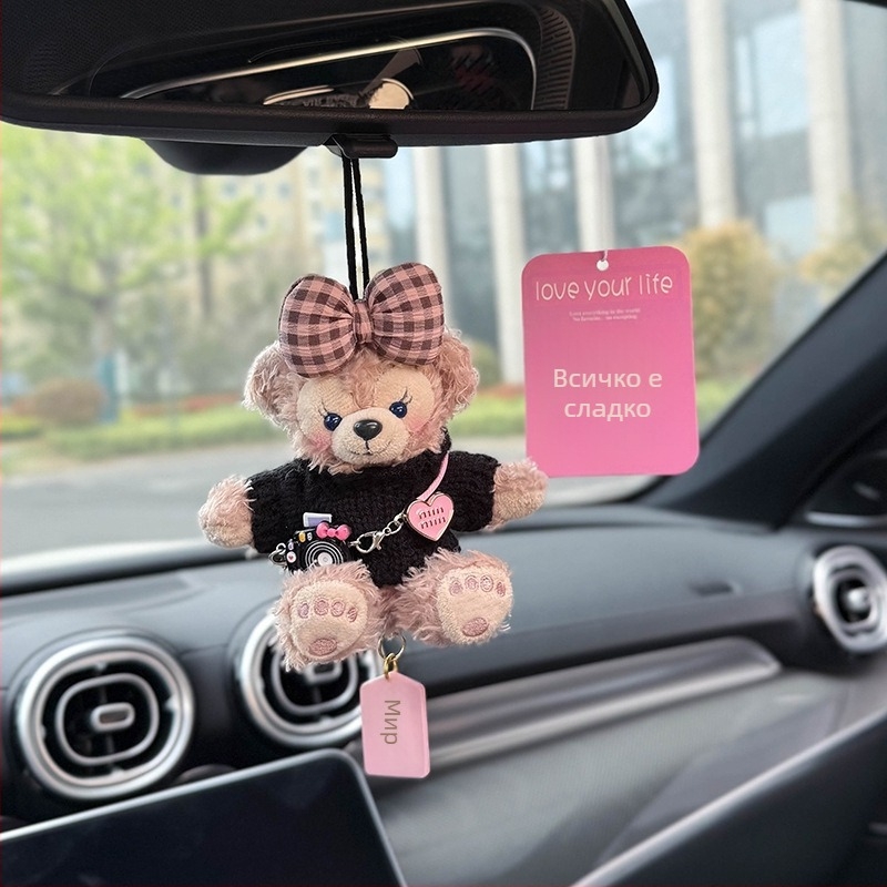 Автомобилна висулка за интериора, плюшена, карикатурен стил, аромат и декоративна украса за огледалото на колата