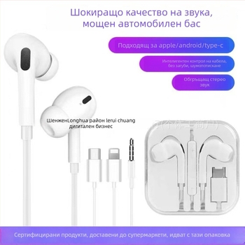 Адаптер 3,5 мм към USB-C за Apple жични слушалки (2-ро и 3-то поколение) – Android съвместим, дизайн за ухо