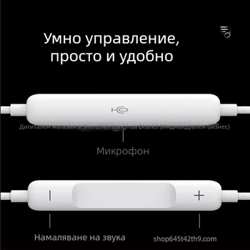 Адаптер 3,5 мм към USB-C за Apple жични слушалки (2-ро и 3-то поколение) – Android съвместим, дизайн за ухо