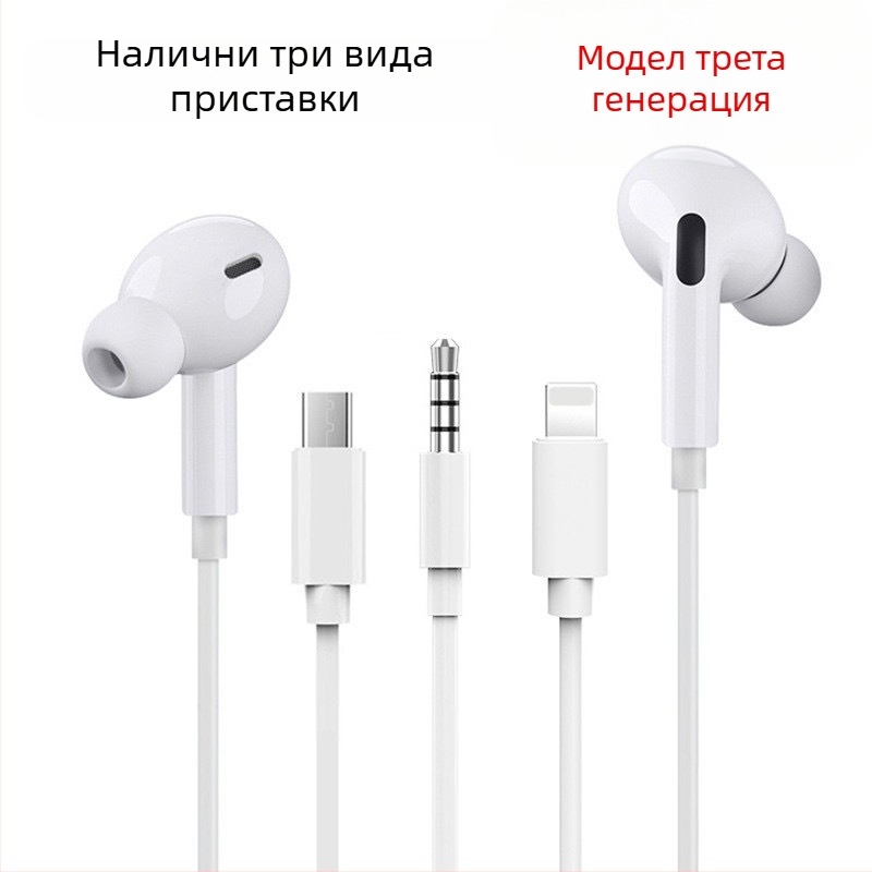 Адаптер 3,5 мм към USB-C за Apple жични слушалки (2-ро и 3-то поколение) – Android съвместим, дизайн за ухо