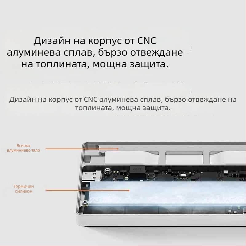 SD002 Алуминиева кутия за твърд диск с активно охлаждане, 4TB капацитет, 10Gbps пренос