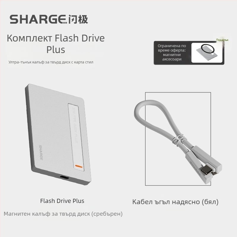 SD002 Алуминиева кутия за твърд диск с активно охлаждане, 4TB капацитет, 10Gbps пренос