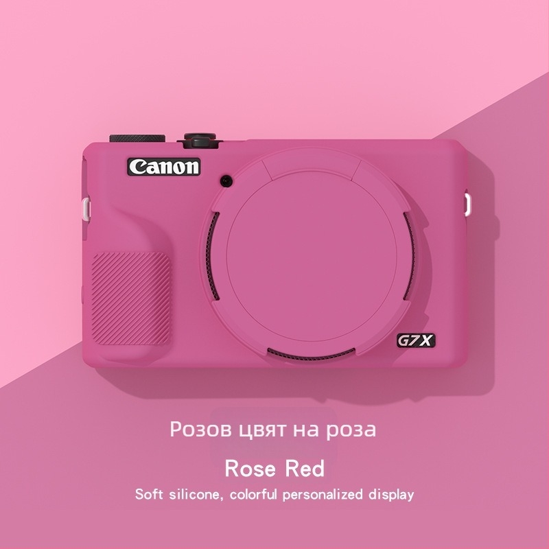 Силиконов защитен калъф за Canon G7X III – Runzhe, против надраскване и падане, включва силиконов калъф и капак за камера